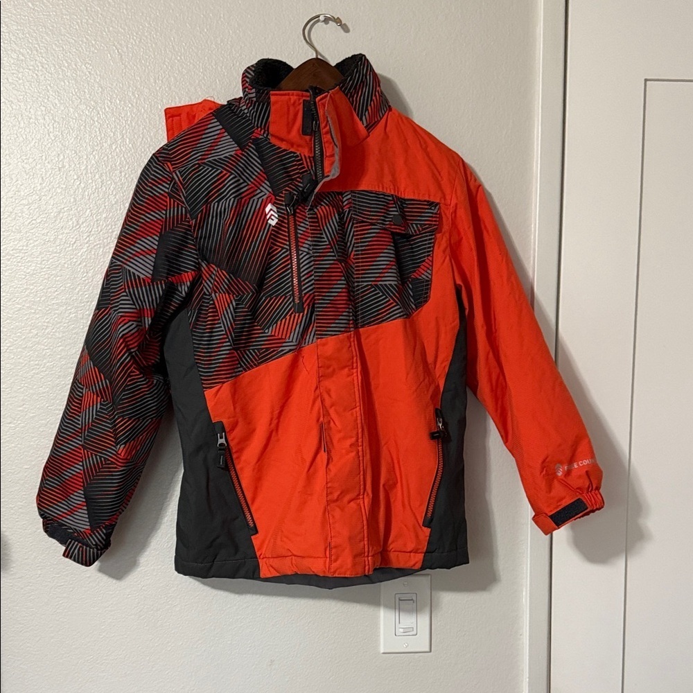 Free Country Kids Puffer Jacket in Orange and Black